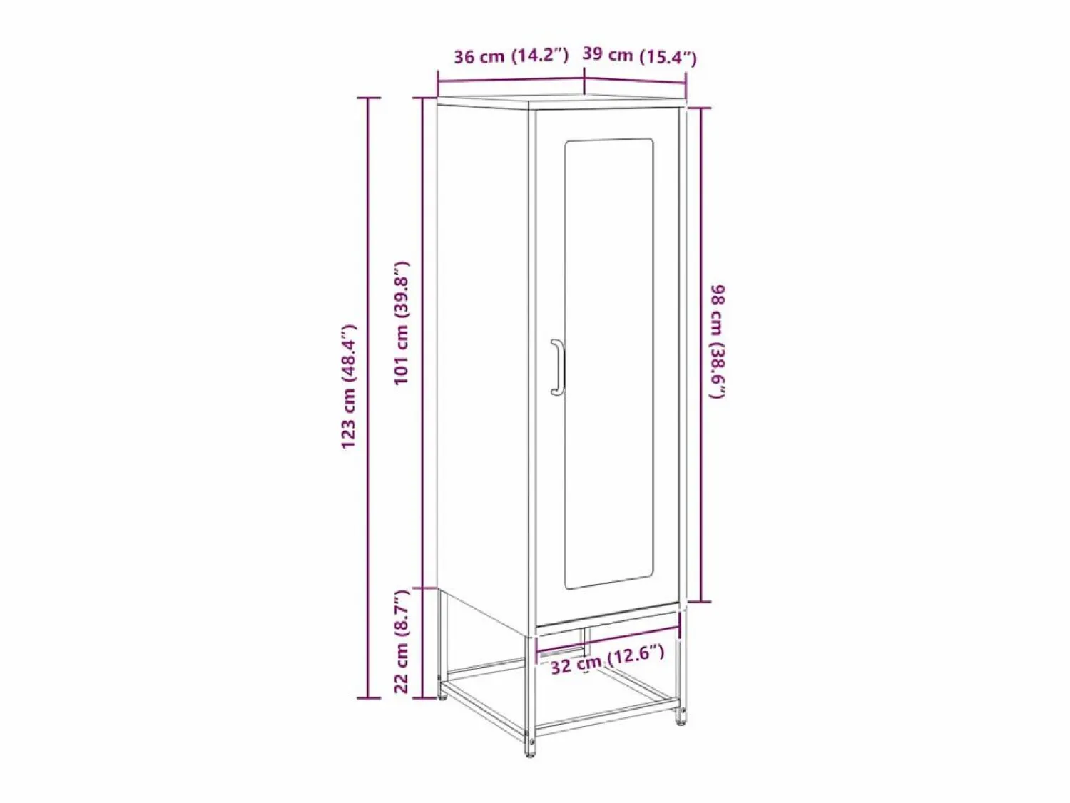 vidaxl Aparador de acero laminado en frío oliva 36x39x123 cm