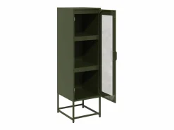 vidaxl Aparador de acero laminado en frío oliva 36x39x123 cm