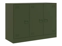 Discount vidaxl Aparador de acero oliva 99x39x73 cm Verde