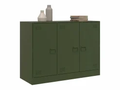 Discount vidaxl Aparador de acero oliva 99x39x73 cm Verde