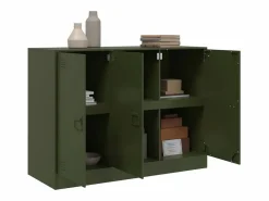Discount vidaxl Aparador de acero oliva 99x39x73 cm Verde