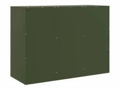 Discount vidaxl Aparador de acero oliva 99x39x73 cm Verde