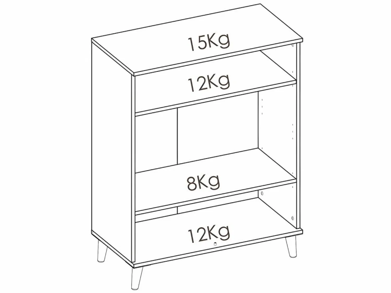 Vente-unique Aparador de cocina - 2 puertas, 1 hueco - Blanco y roble - WAJDI Color natural claro / Blanco