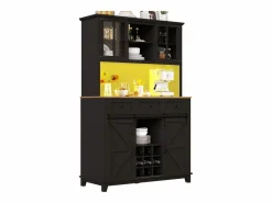 Aparador de cocina - con LED - con puerta corredera y 3 cajones - con estante ajustable - Aparador De Cocina