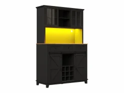 Aparador de cocina - con LED - con puerta corredera y 3 cajones - con estante ajustable - Aparador De Cocina