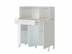 New Calicosy Aparador de cocina 3 puertas 1 cajón - L108 cm - Kira Blanco