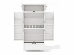 Aparador de cocina con 4 puertas y 1 cajón, aparador alto con tirador de metal retro,