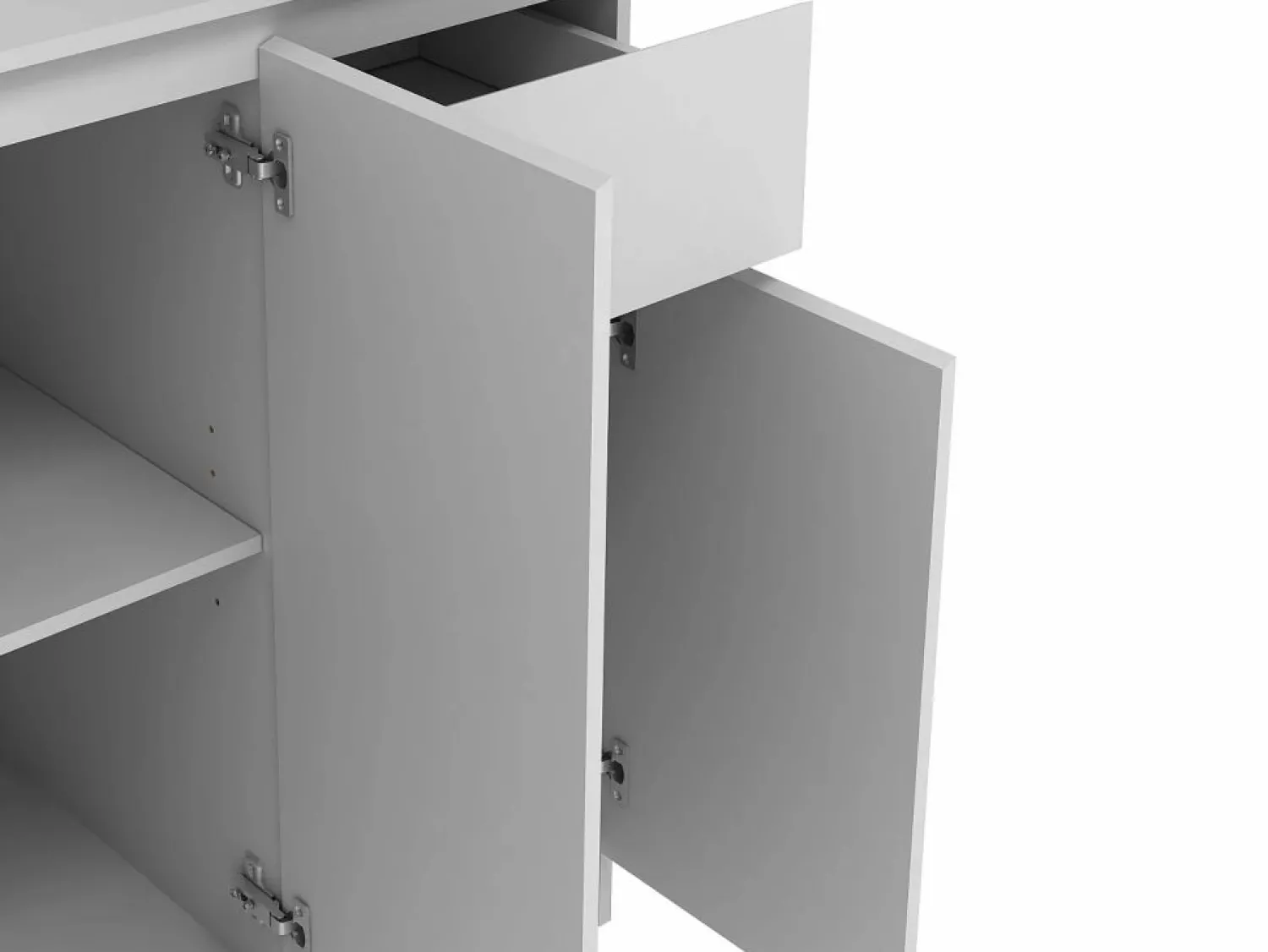 Sale Vente-unique Aparador de cocina con 6 puertas, 1 cajón y 5 estantes - - NIZALI Blanco
