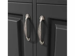 Sale Aparador de cocina con iluminación LED, 3 puertas y 3 cajones - Madera MDF negra Aparador De Cocina