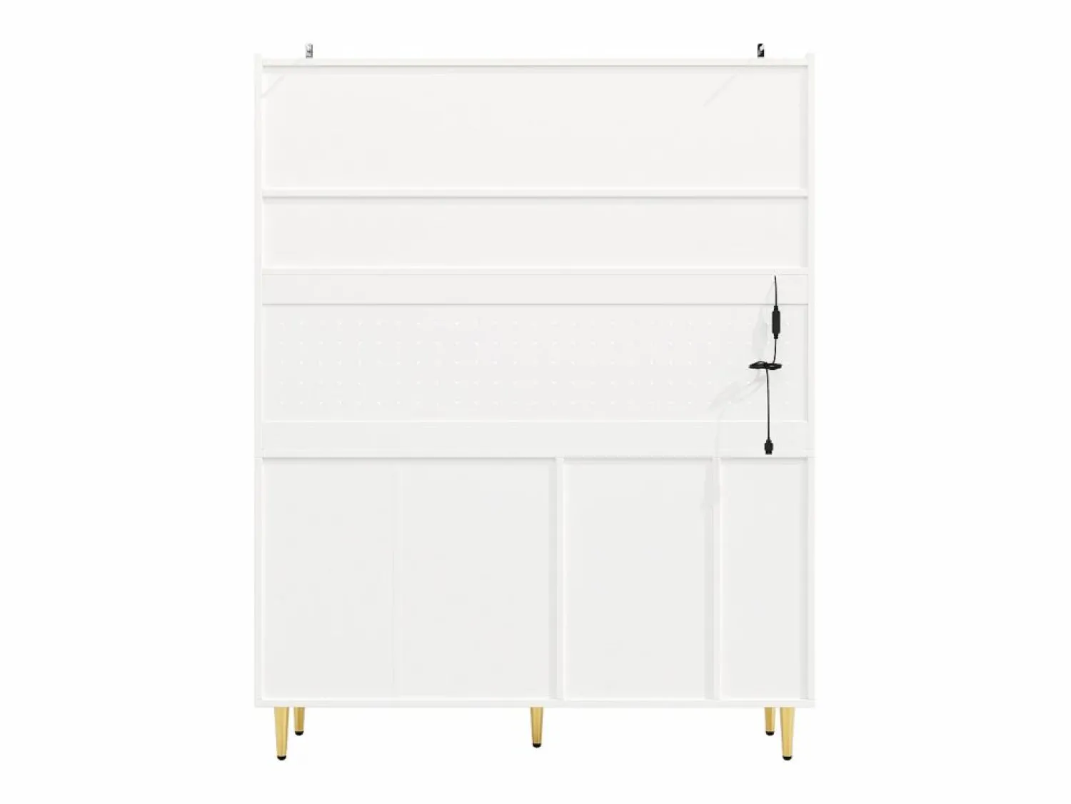 Hot Aparador de cocina con iluminación LED, 4 puertas, 3 cajones y botellero - Aparador De Cocina