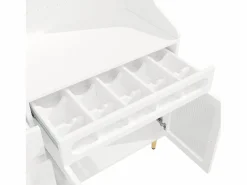 Hot Aparador de cocina con iluminación LED, 4 puertas, 3 cajones y botellero - Aparador De Cocina