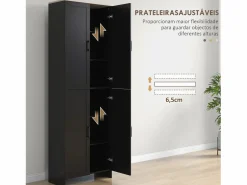 Sale Aparador de cocina Dami 4 puertas + 6 estantes ajustables 170,5x60x30 cm Vitrina Para Vajilla