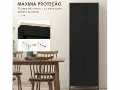 Sale Aparador de cocina Dami 4 puertas + 6 estantes ajustables 170,5x60x30 cm Vitrina Para Vajilla