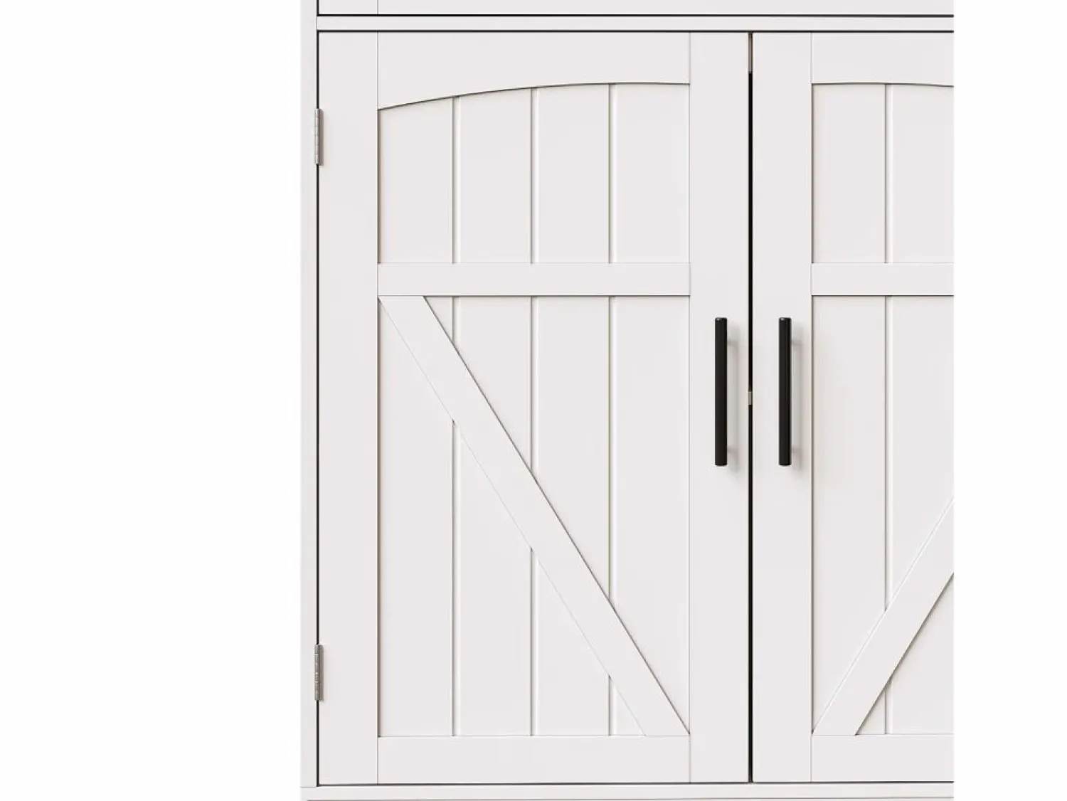 Hauss Spole Aparador de cocina 110x38x180 cm con iluminación LED, toma de corriente, 5 puertas y 1 cajón -
