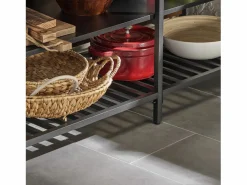 Sobuy Aparador de Comedor Mesa de Cocina con 2 Cajones y 3 Estantes Estructura de Metal Estilo Industrial 120 x 45 x 91 cm FSB85-PF ES