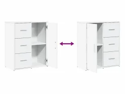 vidaxl Aparador de madera de ingeniería 2 uds 60x31x70 cm