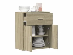 Outlet vidaxl Aparador de madera de ingeniería roble Sonoma 60x31x70 cm Marru00f3n