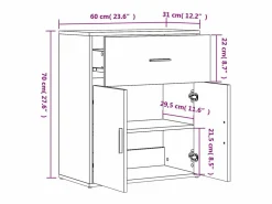 Online Aparador de madera de ingeniería 60x31x70 cm Aparador De Cocina