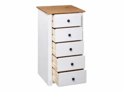 Hot Aparador de madera maciza pino estilo Panamá 46x40x89 cm Cómoda