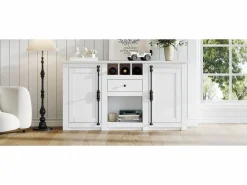 Merax Aparador de salón con 2 puertas y 1 cajón - 130 x 35 x 70 cm - para salones y despachos - MDF + aglomerado -