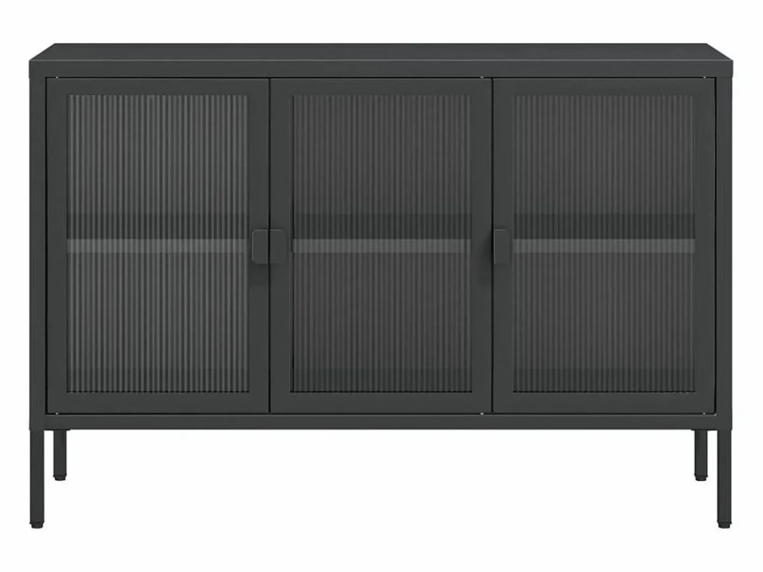 Online Clicnbuy Aparador de vidrio y acero 105x35x70 cm Negro