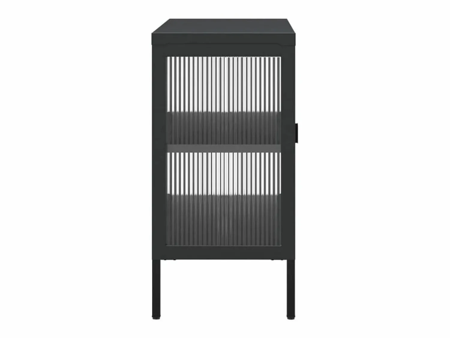 Online Clicnbuy Aparador de vidrio y acero 105x35x70 cm Negro