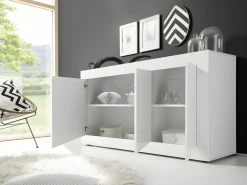 Sale Vente-unique Aparador design 3 puertas lacado COMETE Blanco