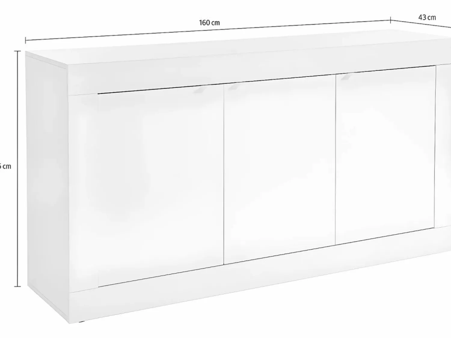 Sale Vente-unique Aparador design 3 puertas lacado COMETE Blanco
