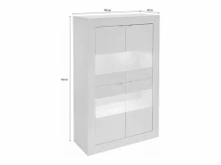 Vente-unique Aparador design luces LED 4 puertas lacado COMETE