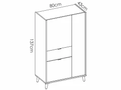 Clearance Vente-unique Aparador escandinavo 3 puertas y 1 cajón - BICA Multicolor