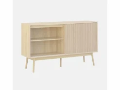 Discount Sweeek Aparador escandinavo efecto madera con 2 puertas, 150cm natural Marru00f3n