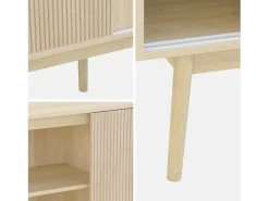 Discount Sweeek Aparador escandinavo efecto madera con 2 puertas, 150cm natural Marru00f3n