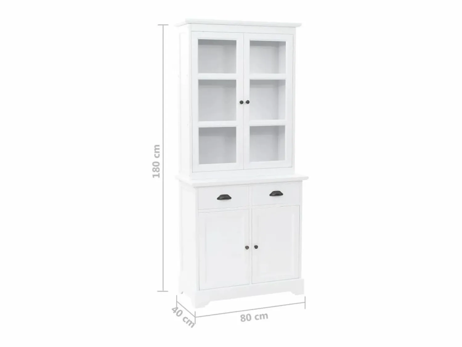vidaxl Aparador galés con 4 puertas MDF y madera de pino 80x40x180 cm