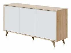 Aparador Kikua 3 puertas roble canadian y artik, 75x154x40 cm Aparador