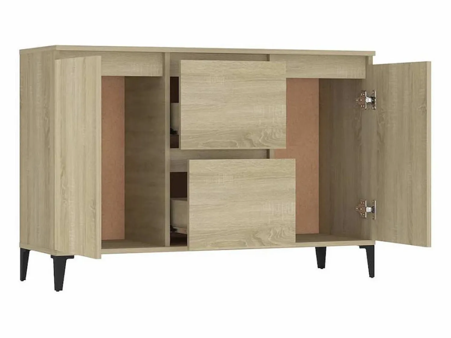 Discount Aparador madera contrachapada color roble Sonoma 102x35x70 cm Aparador