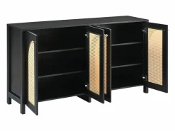 Clearance Aparador moderno con estantes ajustables - puertas de ratán - MDF - Aparador