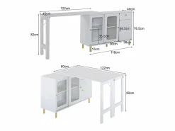 Hot Aparador moderno con tapa giratoria retráctil - varios espacios de almacenamiento - MDF - Mueble Bar