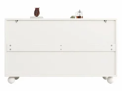 Merax Aparador moderno para comedor y salón - 120 x 35 x 71 cm - con 4 puertas + estante ajustable - MDF + metal -