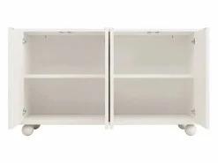 Merax Aparador moderno para comedor y salón - 120 x 35 x 71 cm - con 4 puertas + estante ajustable - MDF + metal -