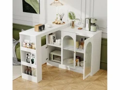 ModernLuxe Aparador, Mueble bar giratorio de MDF - gran espacio de almacenamiento - estilo contemporáneo -