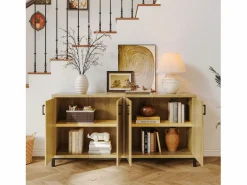 Clearance Aparador, mueble de cocina de 4 puertas, para entrada, salón, cocina, dormitorio, 160 x 35 x 80 cm Aparador