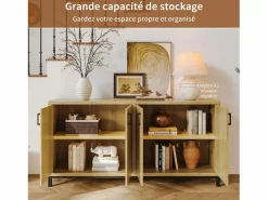 Clearance Aparador, mueble de cocina de 4 puertas, para entrada, salón, cocina, dormitorio, 160 x 35 x 80 cm Aparador