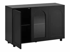 Online Hauss Spole Aparador con 3 puertas - estantes regulables - madera MDF y PB Negro