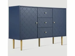 Best Aparador para salón dormitorio - 120 x 40 x 83 cm - con 2 puertas + 3 cajones - madera + metal - Aparador