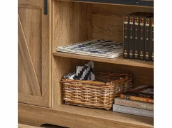 Online Sobuy Aparador Recibidor con Puerta corrediza de Granero Armario de Almacenamiento Mueble para Entrada 120 x 40 x 70 cm FSB60-BR ES Marru00f3n