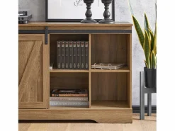 Online Sobuy Aparador Recibidor con Puerta corrediza de Granero Armario de Almacenamiento Mueble para Entrada 120 x 40 x 70 cm FSB60-BR ES Marru00f3n