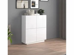 Aparador Vela con 4 puertas color brillo 100x35x120,4 cm Aparador