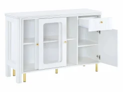 Hauss Spole Aparador 122x80x82cm con 3 puertas y 1 cajón, tapa extensible y giratoria, cuerpo Blanco