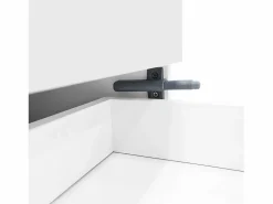 Online Hauss Spole Aparador 150x40x80cm con 3 puertas y 4 cajones, cuerpo en lacado brillo y negro. Blanco