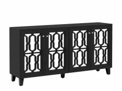 Hauss Spole Aparador 160x40x84cm con 4 puertas con espejo, cuerpo lacado en
